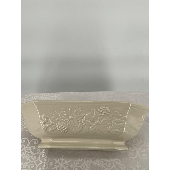 Longaberger Ivory‎ Octagonal Ceramic Vegetable Bowl Baking Dish 7.5x13.25x4" - Picture 7 of 7